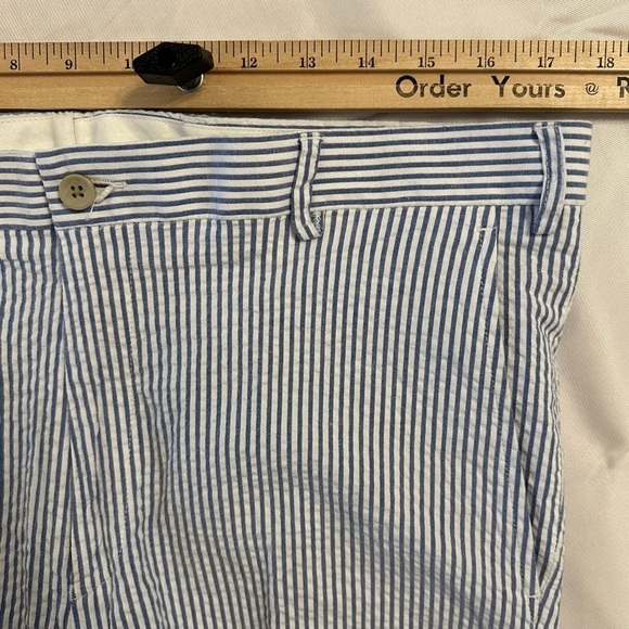 Britches By Samtex Seersucker Pant Mens Stripe Cotton Stretch Blue White W36 L32 - Picture 4 of 8